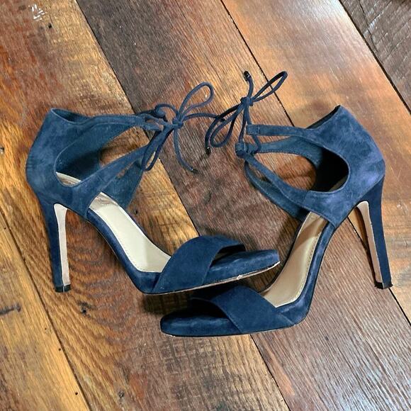 Antonio Melani Blue Suede Strappy Heels Size 7.5 - Picture 6 of 8